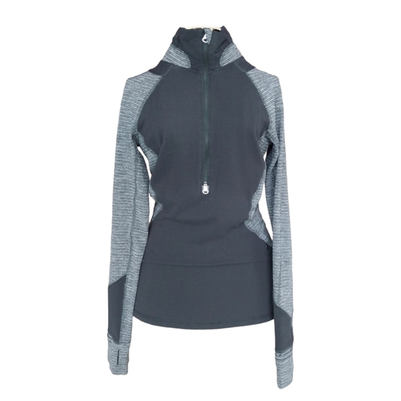 Lululemon Race Your Pace 1/2 Zip Pullover Black and Coco Pique Size 4 - Picture 7 of 7